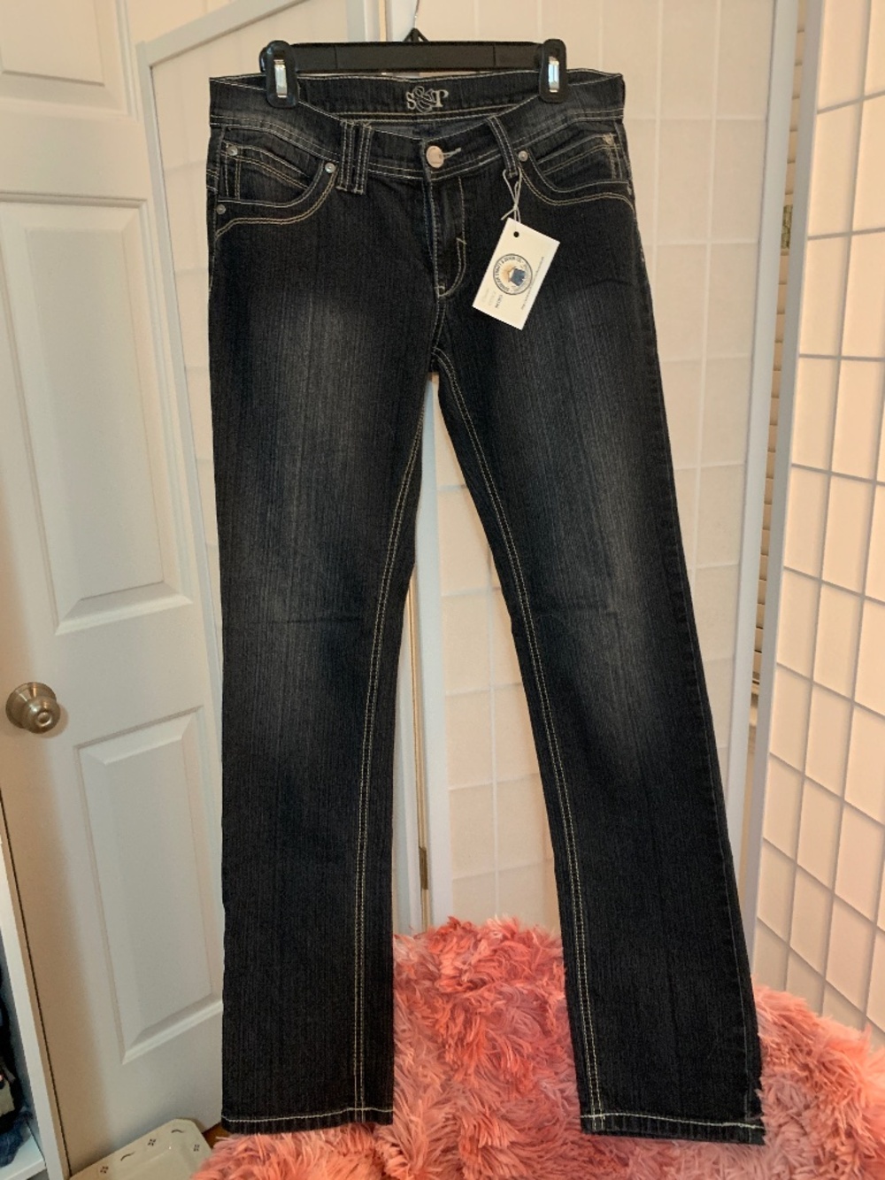 S&P Embellished Pocket Jeans Straight Leg Y2K Size 29